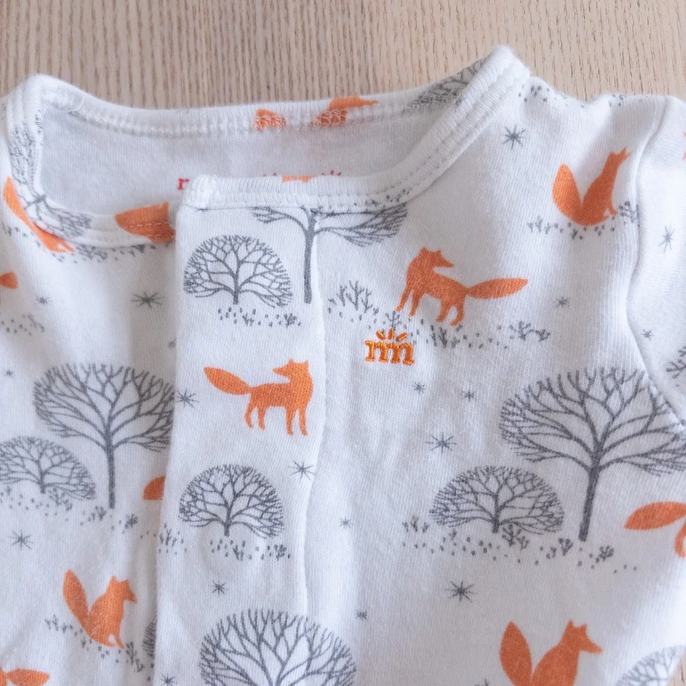 Magnetic Me Footie White Fox Woodland Organic Cotton Baby 0-3 Months